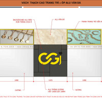 Vách trang trí tiệm vàng cao 2080mm 
